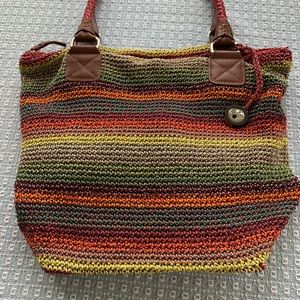 the sak crochet double handle shopper
